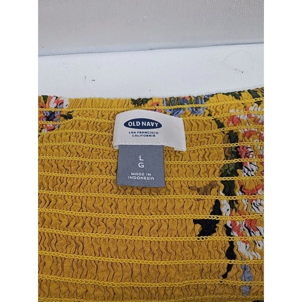 Floral Spaghetti Strap Fit And Flare Dress Golden Yellow L SPRING BASIC - Picture 4 of 4